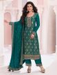 Green Pant Style Salwar Suit With Dupatta