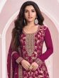 Magenta Sequins Work Pant Style Salwar Kameez