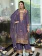 Purple Festive Wear Palazzo Style Salwar Kameez