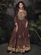 Brown Zari Work Salwar Suit With Dupatta