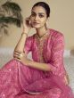 Pink Sharara Salwar Festive Suit In Mirror Embellishment