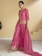 Pink Sharara Salwar Festive Suit In Mirror Embellishment