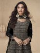 Black Embroidered Palazzo Style Salwar Kameez