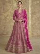 Magenta Zari Augmented Salwar Kameez With Full Sleeves