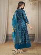 Blue Zari Work Embroidered Anarkali Style Suit