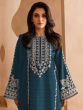 Teal Blue Pakistani Salwar Suit In Georgette