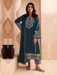 Teal Blue Pakistani Salwar Suit In Georgette