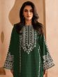 Green Straight Cut Salwar Suit In Pant Style