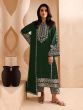 Green Straight Cut Salwar Suit In Pant Style