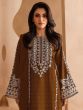 Brown Pakistani Suit With Dupatta In Georgette