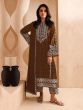 Brown Pakistani Suit With Dupatta In Georgette