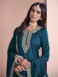 Blue Sequins Augmented Salwar Kameez With Dupatta