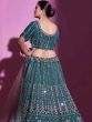 Blue Embroidered Bridesmaid Lehenga Choli In Crepe