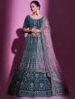 Blue Embroidered Bridesmaid Lehenga Choli In Crepe