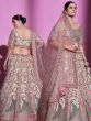 Cream Thread Embroidered Designer Lehenga Choli In Net