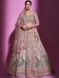 Cream Thread Embroidered Designer Lehenga Choli In Net