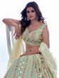 Green Embroidered Georgette Lehenga Choli With Dupatta