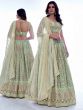 Green Embroidered Georgette Lehenga Choli With Dupatta