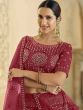 Maroon Embroidered Net Lehenga Choli