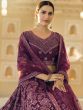 Purple Net Lehenga Choli With Dori Embroidery