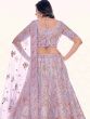 Purple Thread Embroidered Net Lehenga Choli With Dupatta