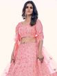 Peach Bridesmaid Lehenga Choli With Dupatta