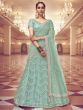 Green Net Lehenga Choli With Designer Embroidery