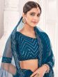 Blue Sequins Embroidered Lehenga Choli In Net