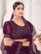 Purple Embroidered Net Lehenga Choli With Dupatta