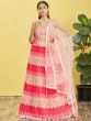 Pink Shaded Embroidered Lehenga Choli With Blouse