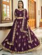 Purple Party Wear Lehenga Choli In Organza