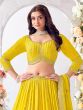 Lemon Yellow Zari Embroidered Lehenga Choli In Georgette