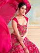 Pink Georgette Festive Lehenga Choli In Floral Print