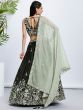 Moss Green Heavy Floral Embroidered Lehenga Choli In Raw Silk