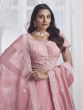 Baby Pink Bridesmaid Lehenga Choli In Chiffon Silk