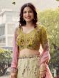 Yellow Ombre Shaded Floral Embroidered Lehenga Choli 