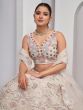 Off White Heavy Floral Embellished Lehenga Set