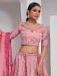 Rose Pink Traditional Bridal Lehenga Choli In Silk