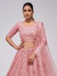 Pink Stone Embroidered Wedding Lehenga Choli