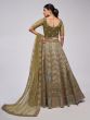 Olive Green Heavy Zari Embroidered Lehenga Choli