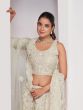 Ivory White Net Lehenga Choli In Stone Work