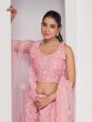 Baby Pink Wedding Wear Lehenga Choli In Net