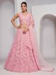 Baby Pink Wedding Wear Lehenga Choli In Net