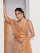 Peach Wedding Lehenga Set In Floral Eembroidery