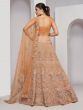 Peach Wedding Lehenga Set In Floral Eembroidery