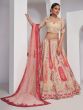 Cream Traditional Silk Lehenga Set In Zari Work