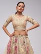 Beige Zari Embroidered Traditional Lehenga Choli