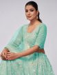 Sea Green Net Lehenga Choli In Sequins Work