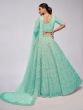 Sea Green Net Lehenga Choli In Sequins Work