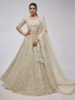 Cream Party Wear Lehenga Choli With Dupatta